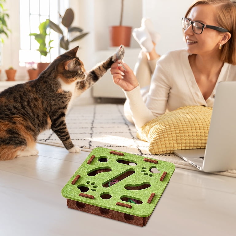 Cat puzzle box felt interactive toy