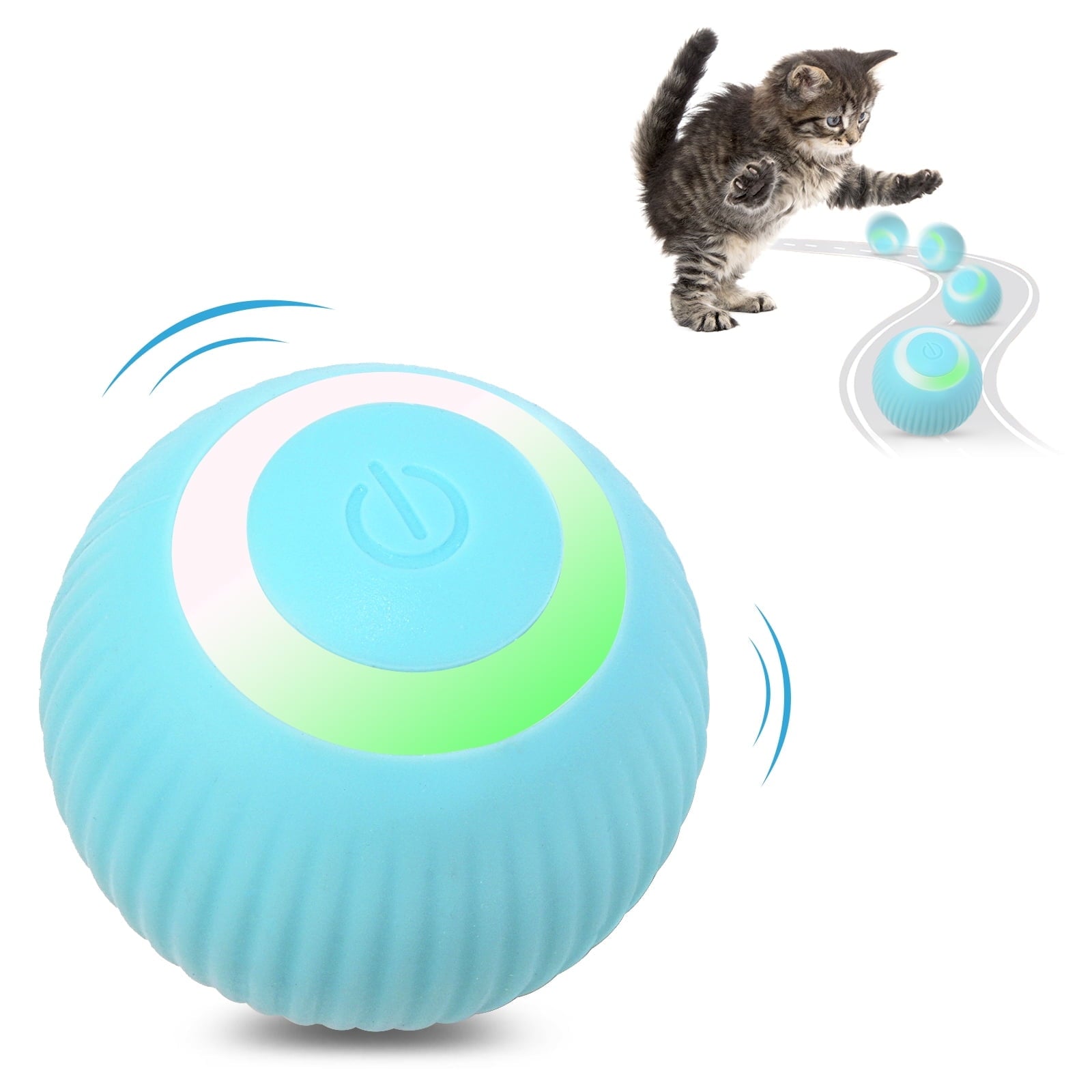 Electric cat ball toy USB rechargeable with LED light