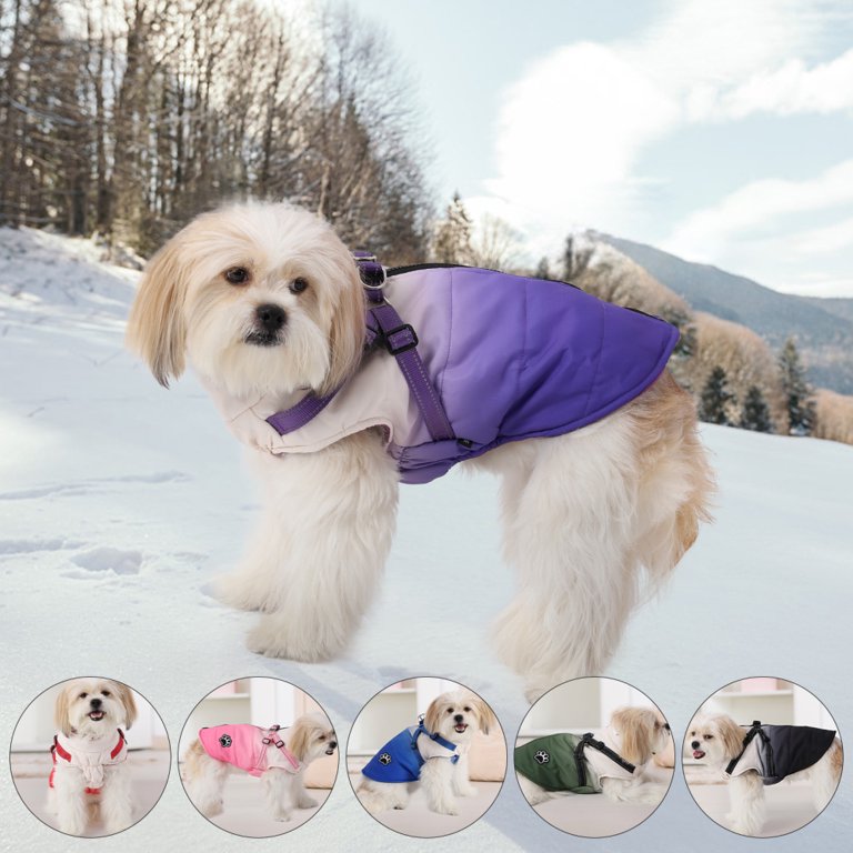 Waterproof dog jacket winter harness coat
