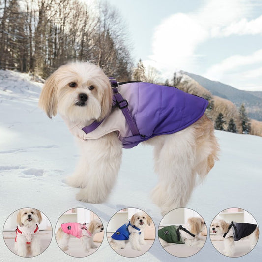 Waterproof dog jacket winter harness coat